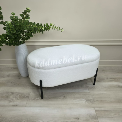 Пуф Барни (Белый плюш)