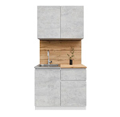 Кухня Лето 1,0 (Цемент светлый/Дуб вотан)