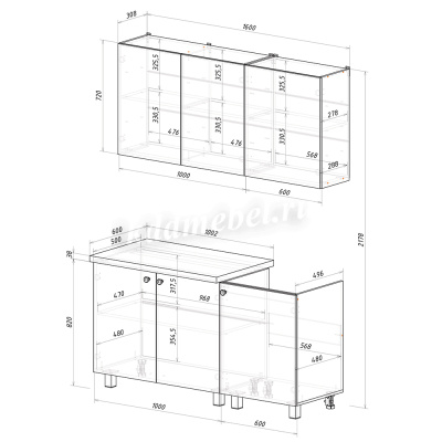 Кухня Куба 1,6 (Белый)