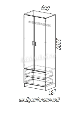 Шкаф Дуэт платяной (Венге/Лоредо)