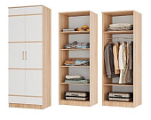 Шкаф платяной бельевой Сакура 2-х створчатый без зеркала (Дуб сонома/Белый)