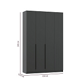 Шкаф для одежды 4-х дв. Брандо 67.09 (h 2480) (Диамант серый/Графит МДФ) Шкаф для одежды 4-х дв. Брандо 67.09 (h 2480) (Диамант серый/Графит МДФ)