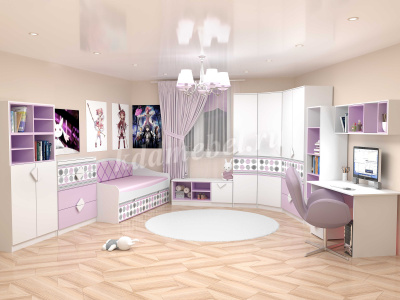 Пенал Рокси закрытый (Белый/Ирис)