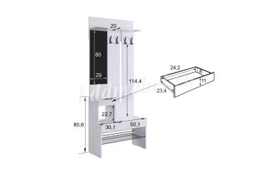 Прихожая К4 Баско (Графит/Дуб крафт золотой)