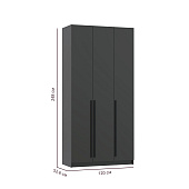 Шкаф для одежды 3-х дв. Брандо 67.08 (h 2480) (Диамант серый/Графит МДФ) Шкаф для одежды 3-х дв. Брандо 67.08 (h 2480) (Диамант серый/Графит МДФ)