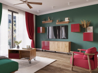 МК Хандис_гостинная Ливерпуль_дуб вотан_бордо МК Хандис_гостинная Ливерпуль_дуб вотан_бордо