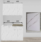 Кухня Вивиан 1,2 МДФ Белый (Мрамор белый/Столешница Олвуд) 