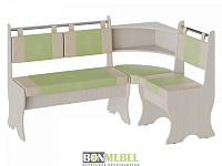 Скамья угловая Дельта (Дуб молочный/Фисташка/Бежевый) 