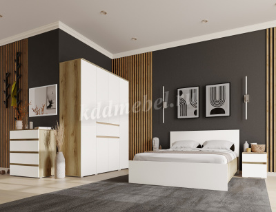 Кровать Плейона 1.4 (Дуб делано/Белый)