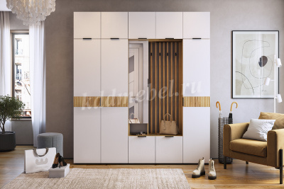 Прихожая Бери (Дуб крафт золотой/Белое дерево)