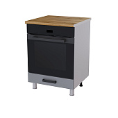 Шкаф нижний духовой 6Д кухня Кампео без столешницы (Белый/Светло-серый)