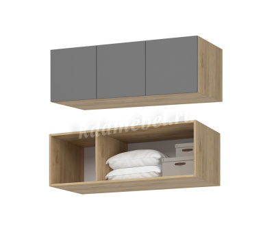 Антресоль Лион 1200 (Дуб крафт золотой/Графит серый)