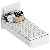 Кровать Вита 0.9 с настилом (Белый лофт/Софт айс)