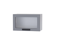 Шкаф верхний со стеклом 6ХС кухня Осло (Белый/Карбон Дарк грин)