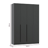 Шкаф для одежды 4-х дв. Брандо 67.13 (h 2380) (Диамант серый/Графит МДФ)