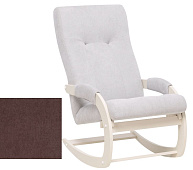 Кресло-качалка Leset Блисс (Слоновая кость/Ткань велюр Коричневый Antonio chocolate)