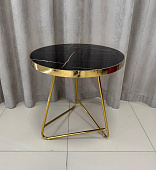 Стол СТ-110 (Черный мрамор/Ноги золотые)