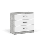 Комод Чикаго 3ящ (Ателье светлый/Белый)