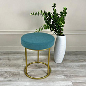 Банкетка ТБ-004 (Бирюза темный велюр/Металлик золотой)