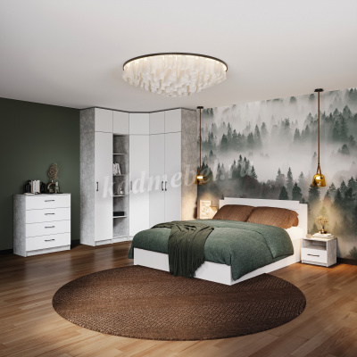 Кровать 0.9 Чикаго (Ателье светлый/Белый)