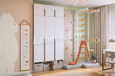 Шкаф 1дв. Баско L400 (Белое дерево)