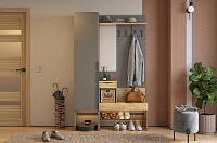 Прихожая К3 Баско (Графит/Дуб крафт золотой)